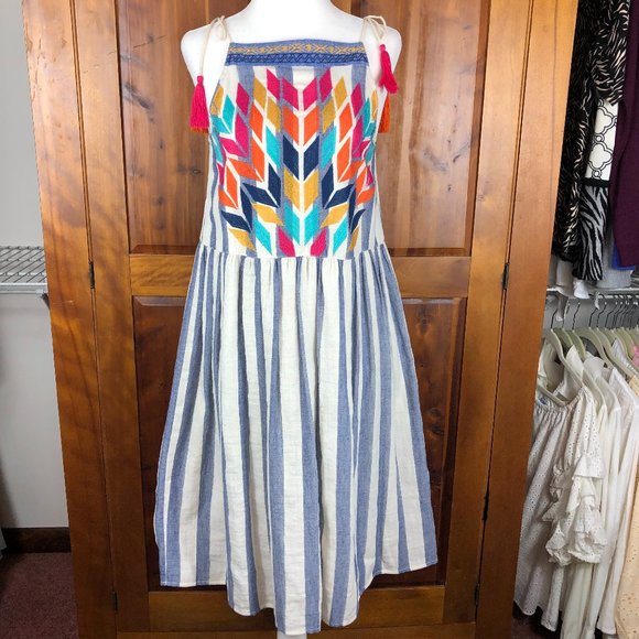 Altar'd State Coastal Striped Embroidered Boho Dress
Festival Cottagecore - Picture 1 of 12